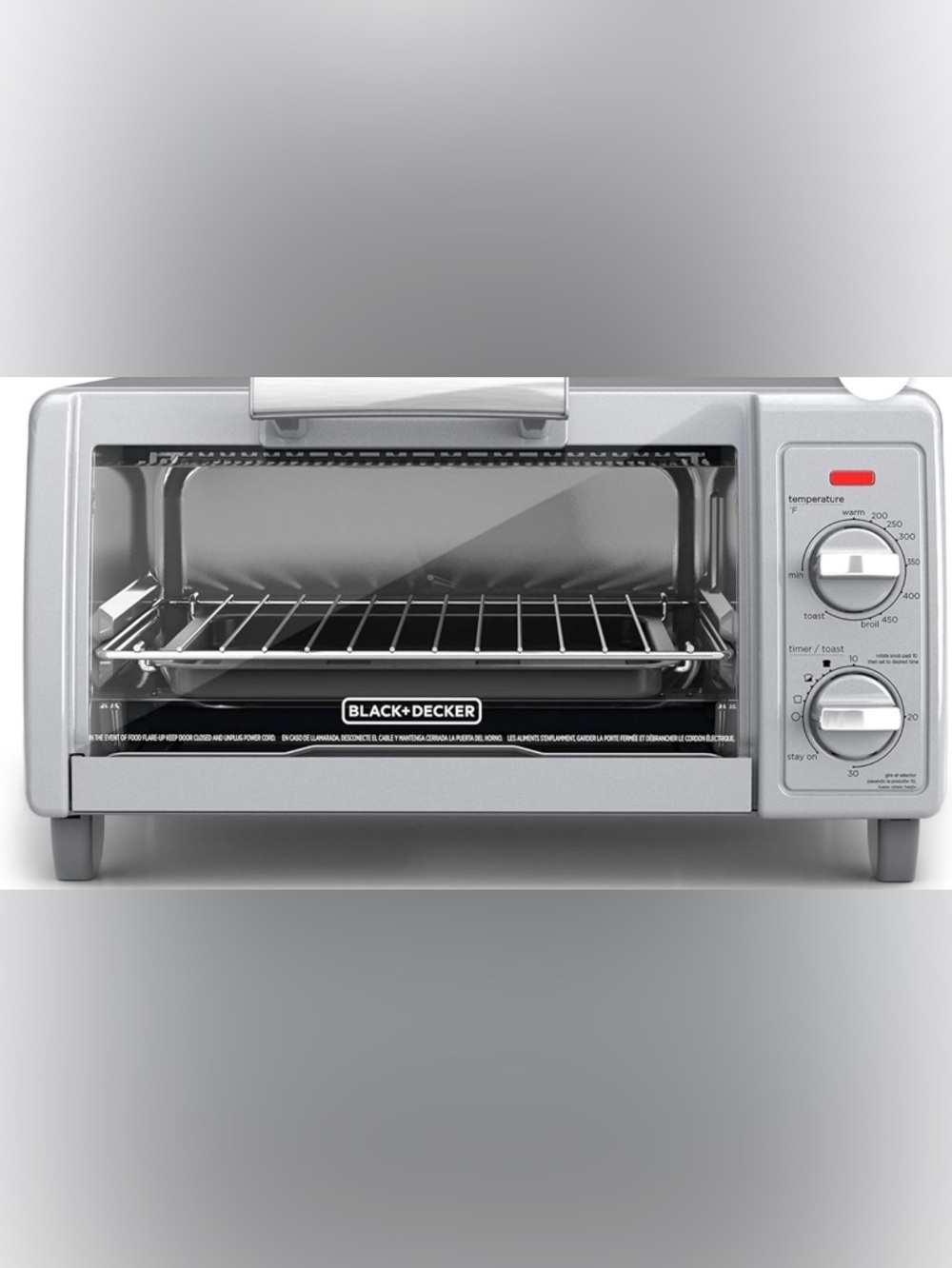 NEW BLACK+DECKER 4 Slice Toaster Oven Stainless Steel TO1701SG